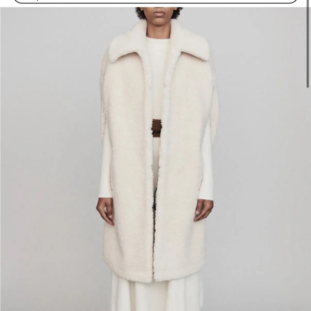 Maje Shearling Cape Vest